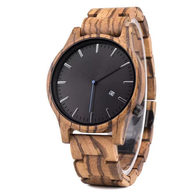 Men's wooden watch quartz watch
