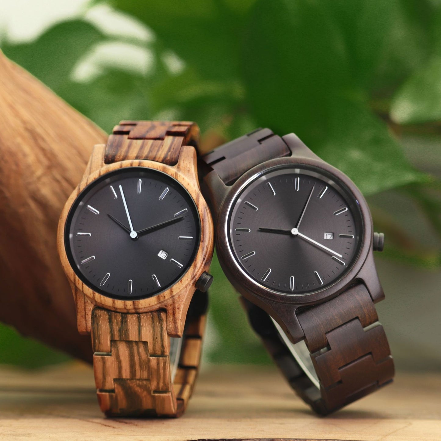 Men's wooden watch quartz watch