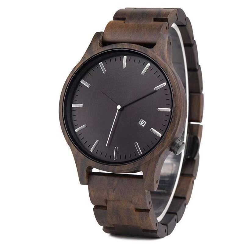 Men's wooden watch quartz watch